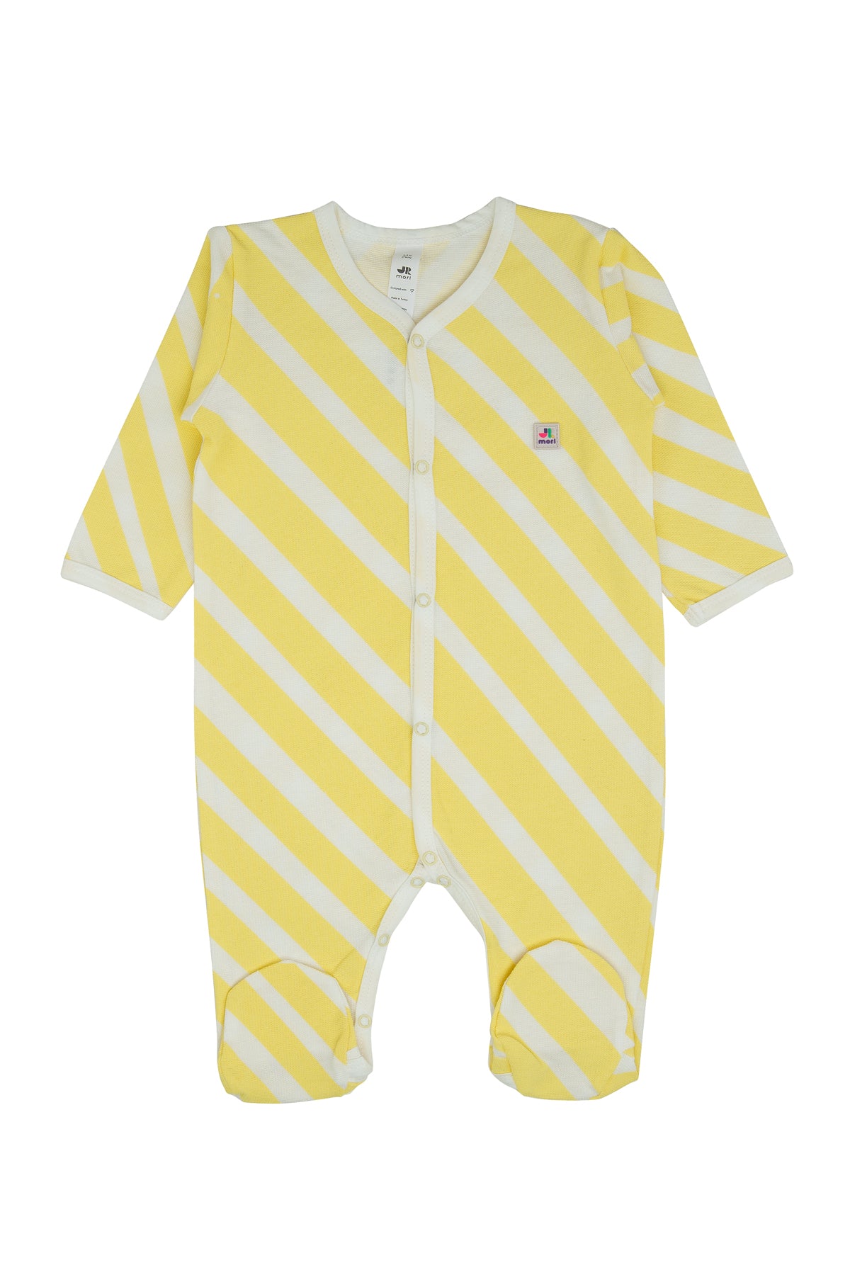 Diagonal Stripes Snap Up One-Piece