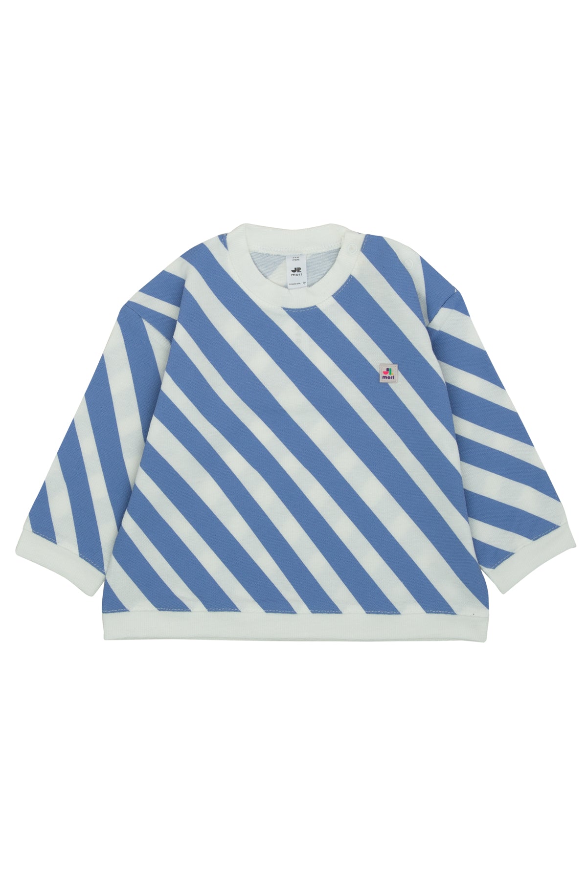 Diagonal Stripes Shoulder Snap Sweatshirt