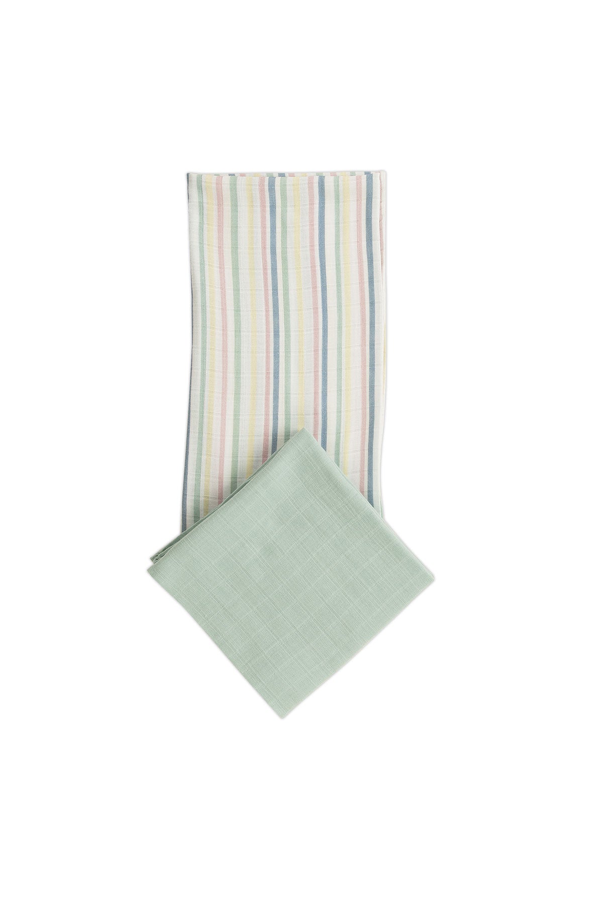 2 Pack Striped Pattern Multiuse Muslin Swaddle 100x100cm