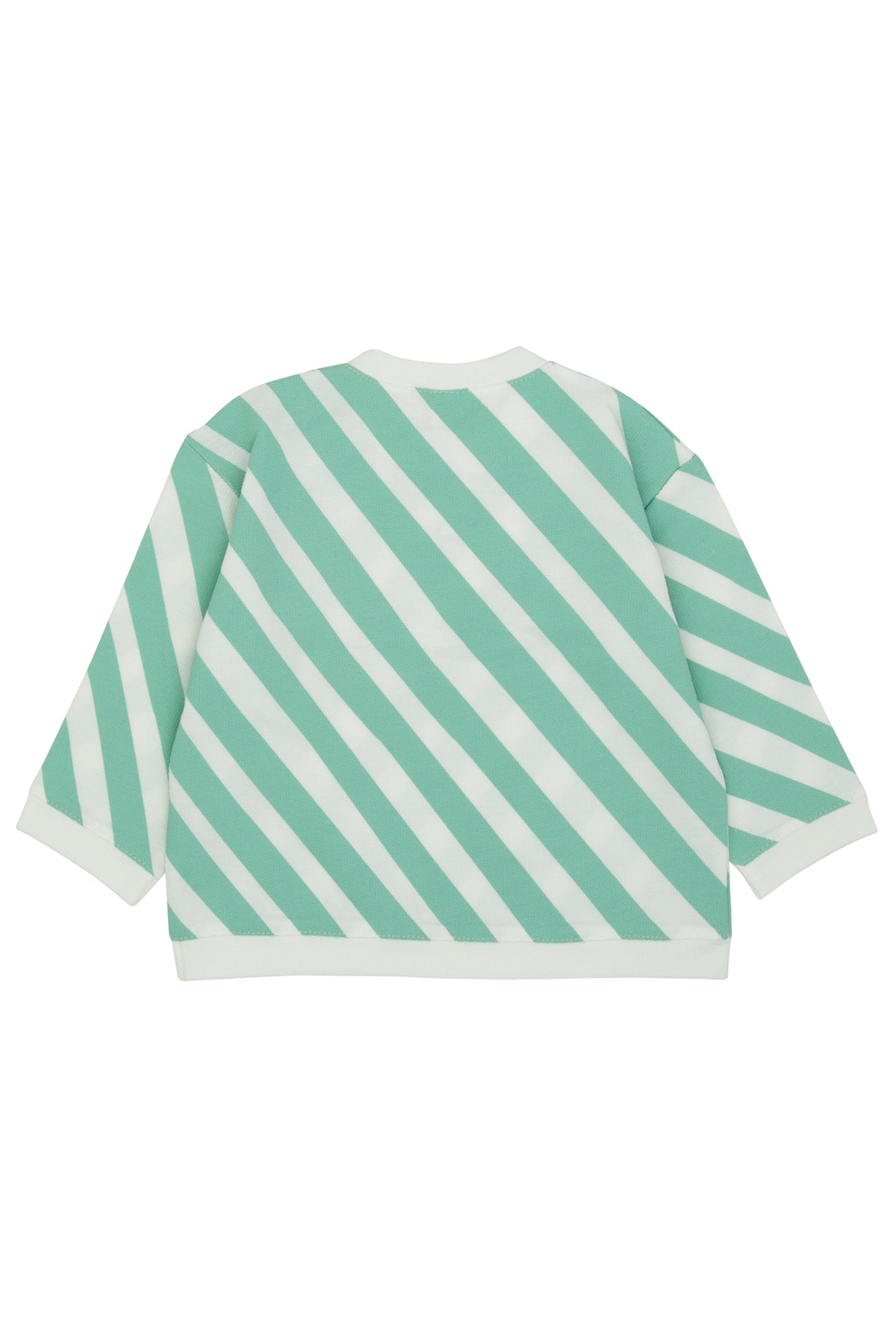 Diagonal Stripes Shoulder Snap Sweatshirt