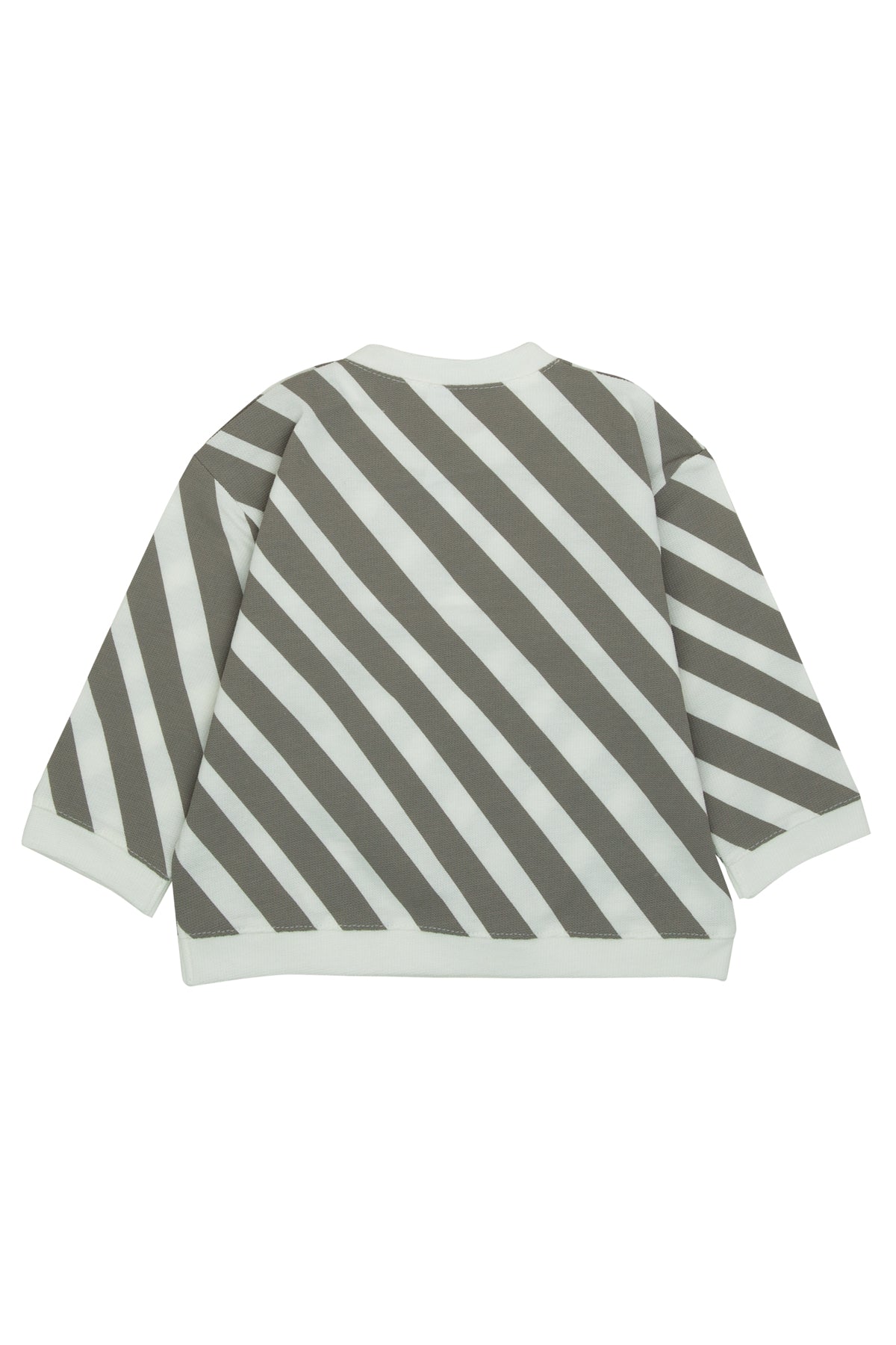 Diagonal Stripes Shoulder Snap Sweatshirt