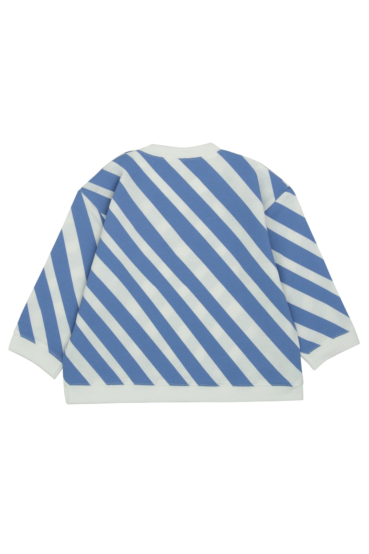 Diagonal Stripes Shoulder Snap Sweatshirt