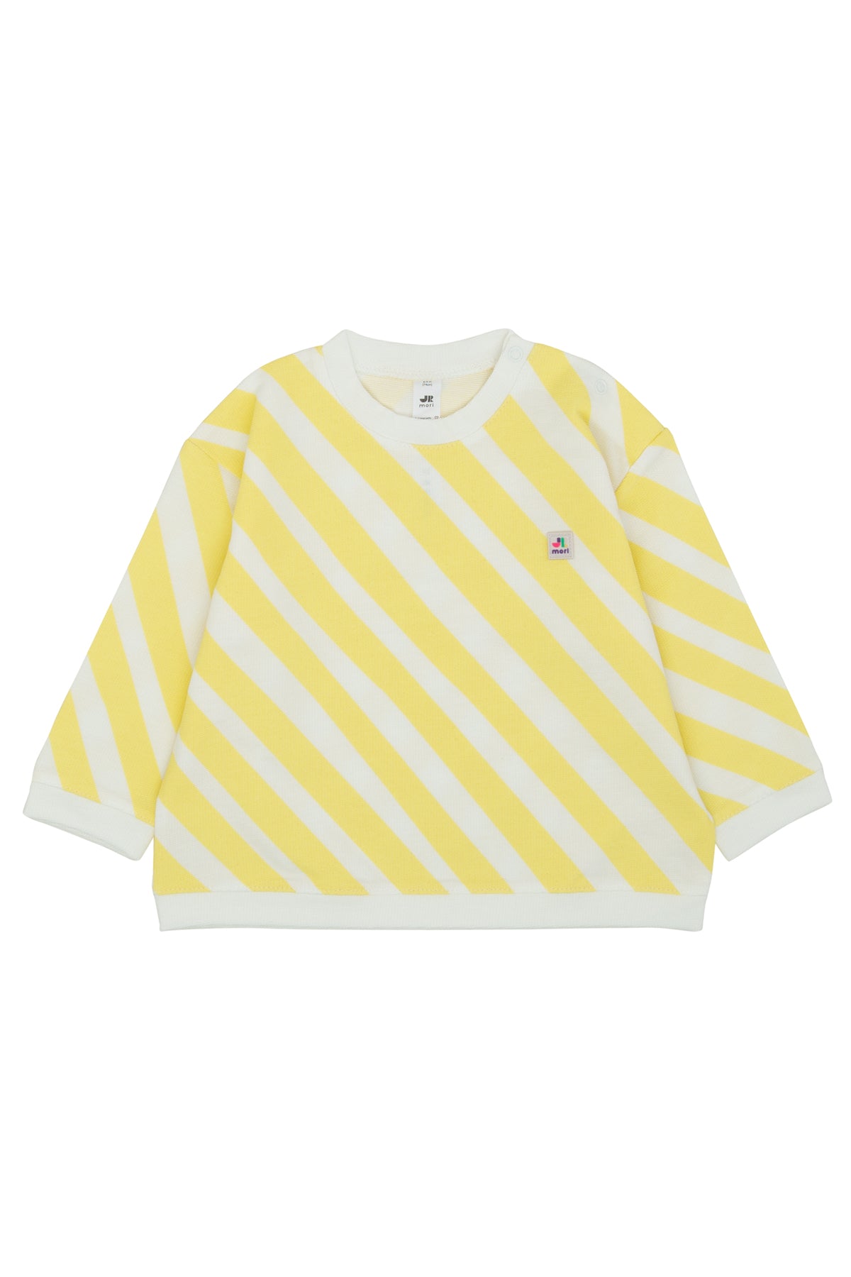 Diagonal Stripes Shoulder Snap Sweatshirt