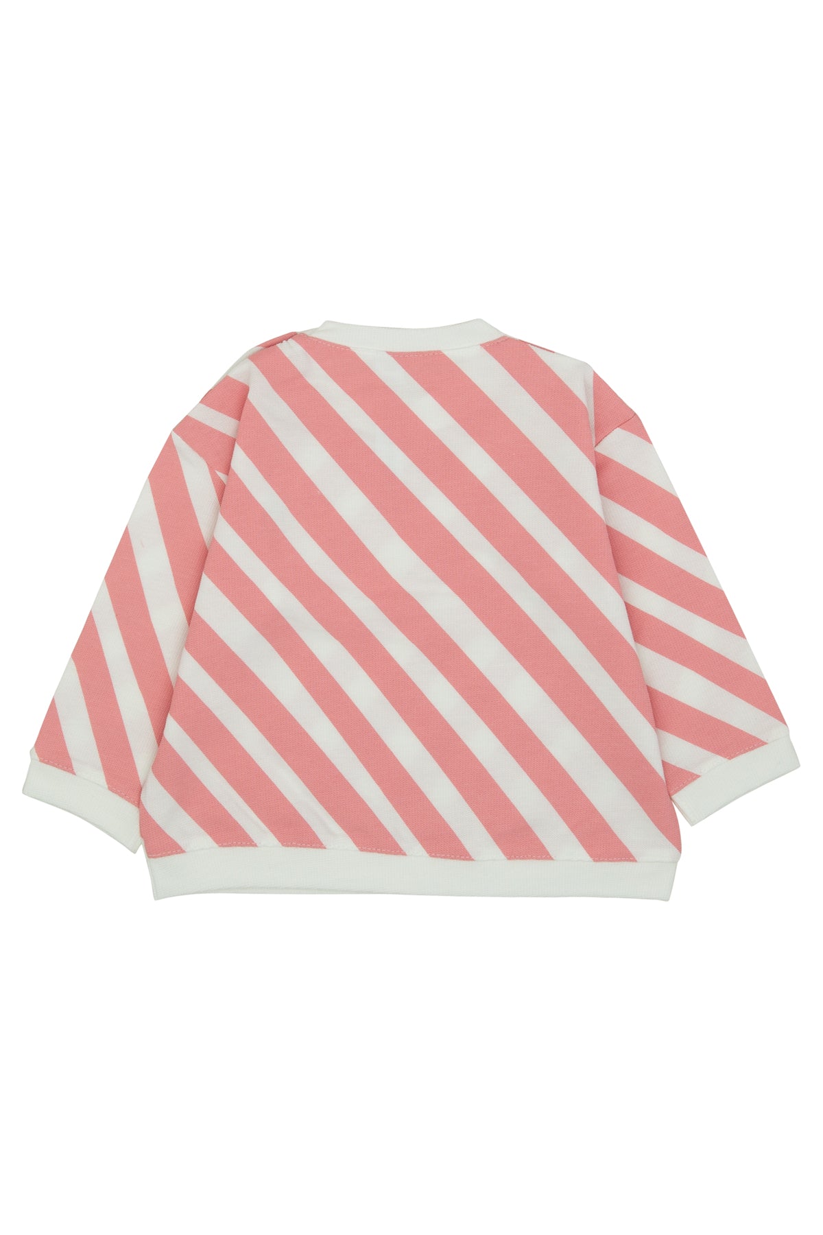 Diagonal Stripes Shoulder Snap Sweatshirt