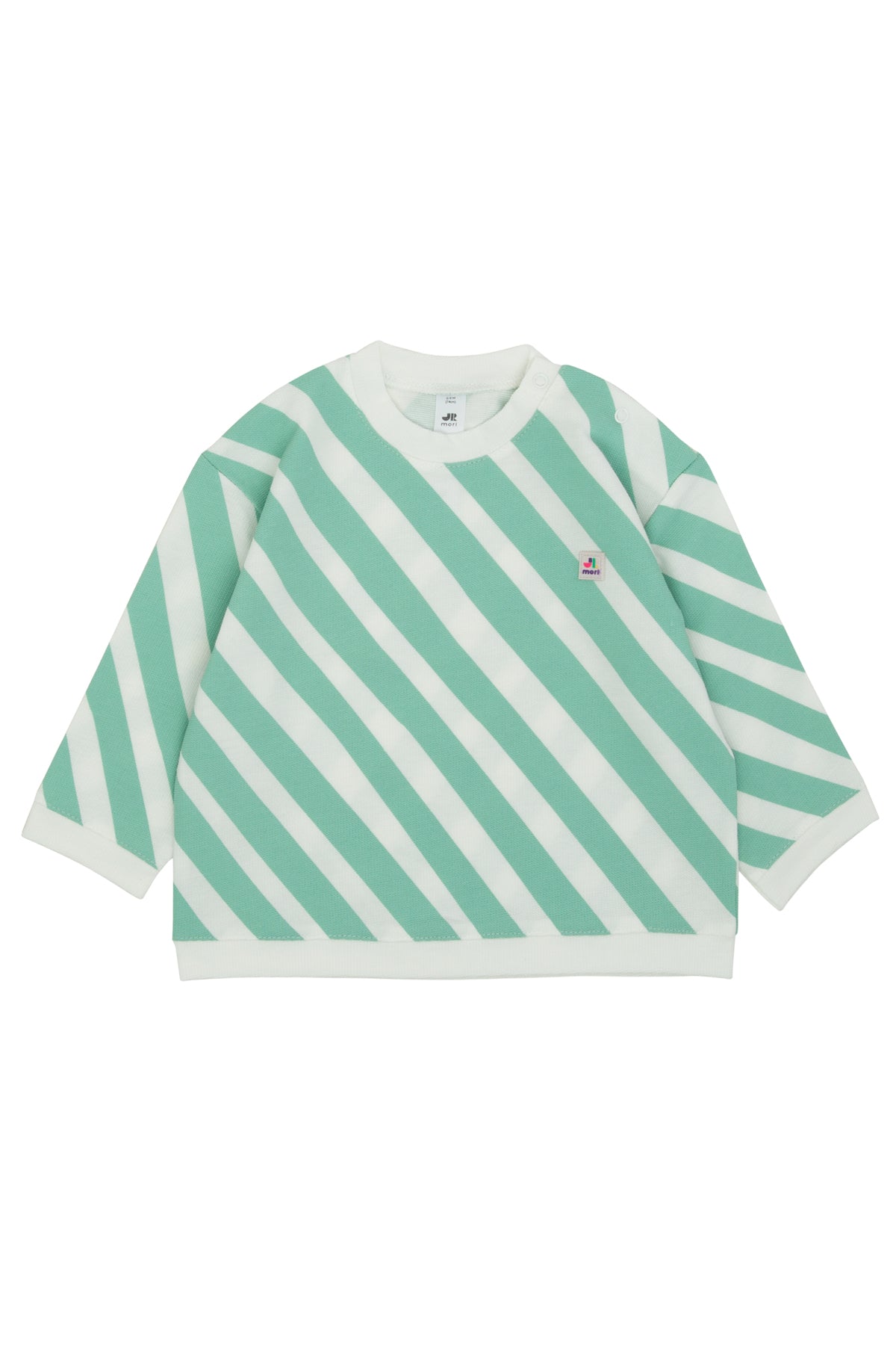 Diagonal Stripes Shoulder Snap Sweatshirt