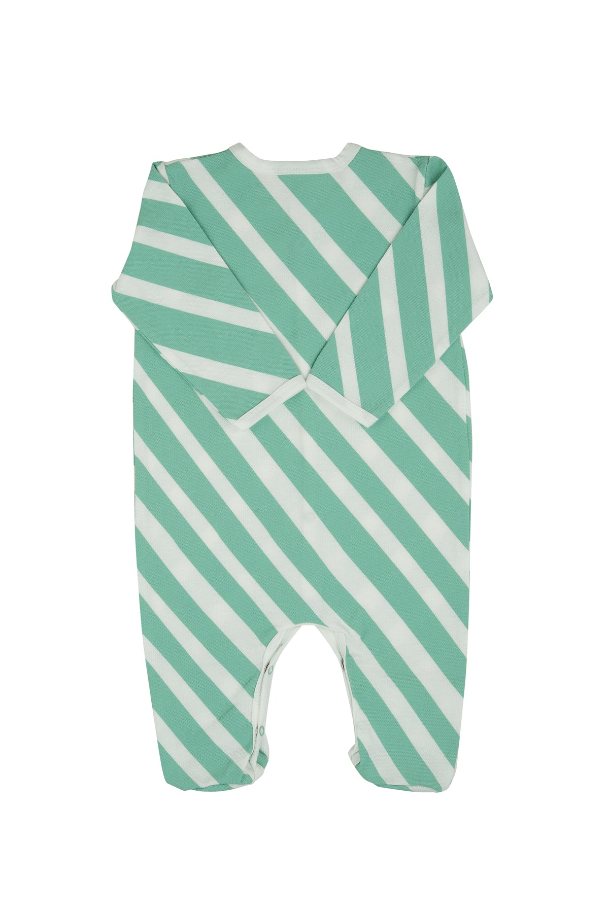 Diagonal Stripes Snap Up One-Piece