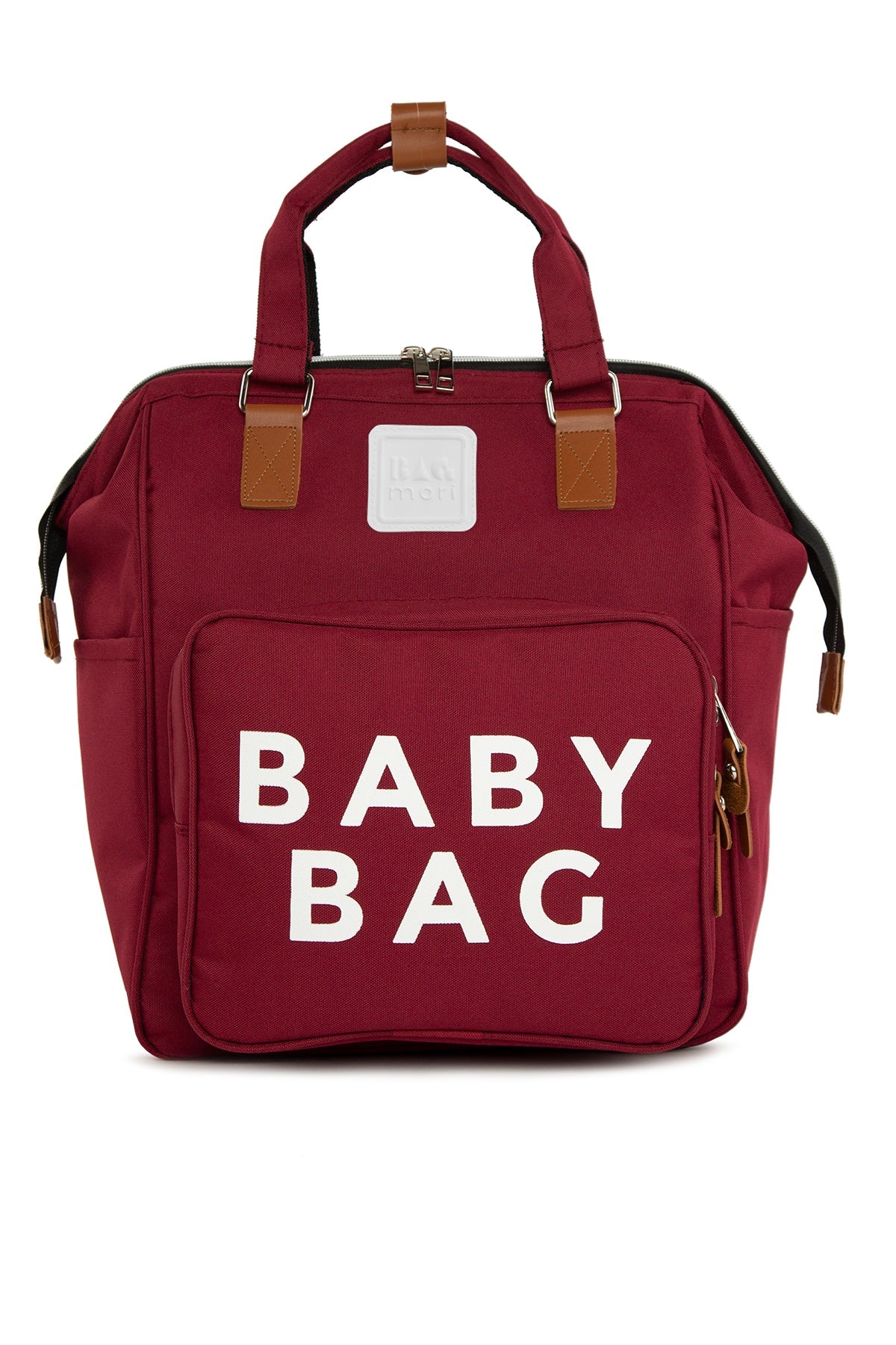 Bordo Baby Bag Baskılı Cepli Anne Bebek Bakım Sırt Çanta